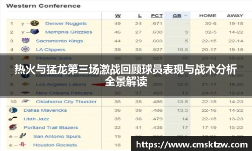 热火与猛龙第三场激战回顾球员表现与战术分析全景解读